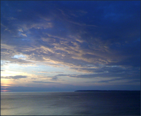 Lake Michigan & Cloudy Sky.  Photography by J. Carl Ganter.