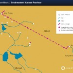 Close-up Yunnan China Map