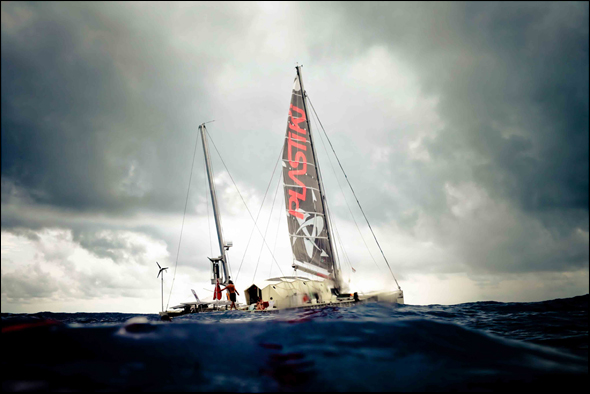 sThe Plastiki, a 60-foot-catamaran comprised of 12,500 bottles of plastic, stores a limited amount of fresh water for each crew member and has a rainwater harvesting system.