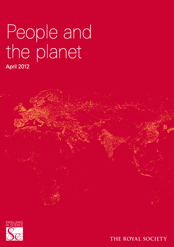 The Royal Society's report, Royal Society population consumption People and the Planet IAP statement