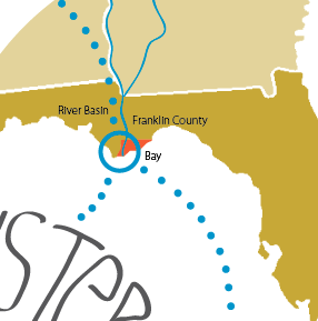Map of Apalachicola oyster industry. Apalachicola codi yeager alec aja oyster farming industry harvest aquaculture