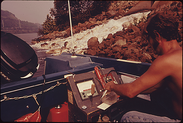 Click to enlarge. Clean Water Act, Environmental Protection Agency, industrial pollution, rivers, Monongahela River, Project Documerica, EPA, United States Steel Corporation, Braddock, Pennsylvania, Pittsburgh