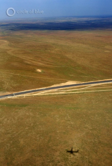 Click to enlarge. Grasslands Inner Mongolia highway desertification