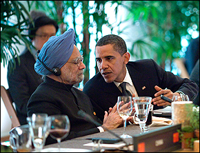 Indian Prime Minister Manmohan Singh with Barack Obama earlier this year.