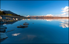 Reflection at Lake Pukaki, Canterbury, New Zealand