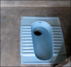 An example of the interior of a toilet that has been in use in Janadesar. JBF hosted town meetings and launched an educational campaign to show villagers how to construct low-cost toilets.