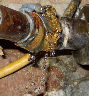 leaking water pipes