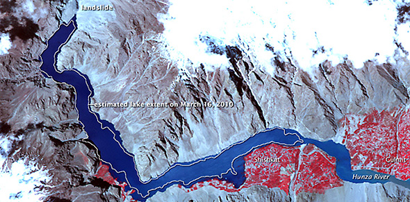 landslide lake on the Hunza River