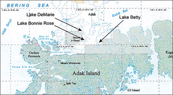 Adak Island.  Alaska Maritime and National Wildlife Refuge.  Click to enlarge.
