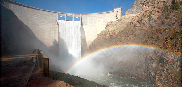 Strontia Dam is one of over 100 dams in the Colorado River Basin that divert the river's water to distant and drier communities and farmlands.