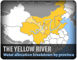 Map of the Yellow River Water Basin in China