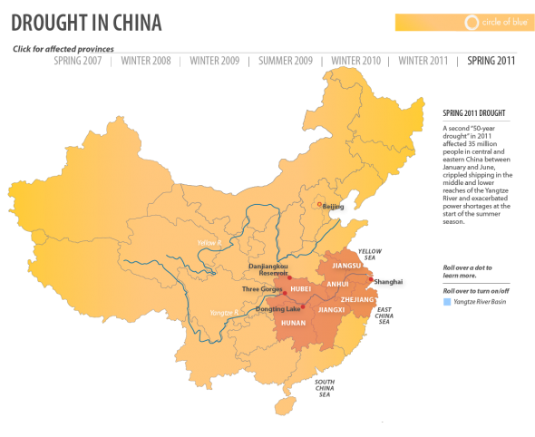 China 2011 Drought Infographic Water Scarcity Map Timeline