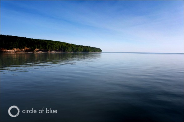 A view of a calm Lake Superior from Munising, Mich. June 7, 2011.
