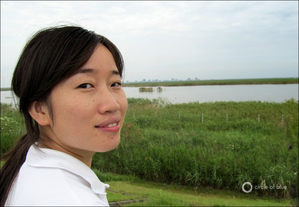 Yong Yi, a WWF staff scientist, and an important player in establishing the wildlife sanctuary in Lingang Port City.