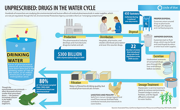 Pharmaceuticals in the  Water Systems Infographic