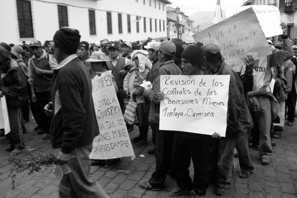 Protesters Cusco Peru national day of strike President Alan García Amazon logging mining