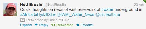 Twitter Circle of Blue Ned Breslin Africa groundwater