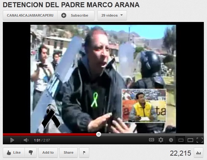 Marco Arana Peru Protest Conga Mine Police