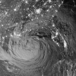 Hurricane Isaac NASA night view
