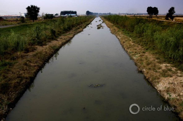 irrigation canal Liaohe River Shenbei Liaoning Province China agriculture food production
