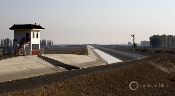 Outside Urumqi irrigation canal xinjiang china