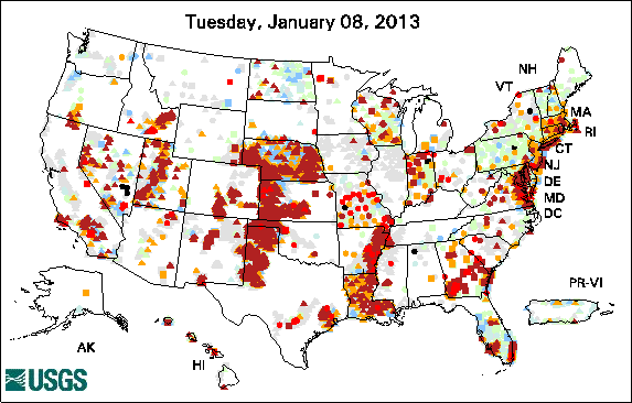 2012 United States groundwater levels