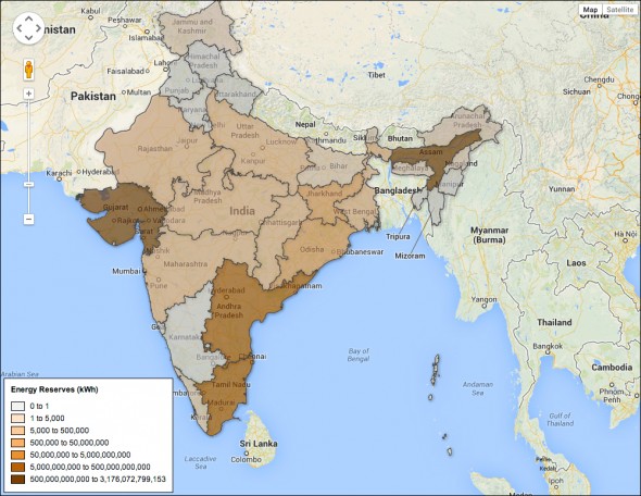 Energy India Fusion Tables Map Choke Point Circle of Blue