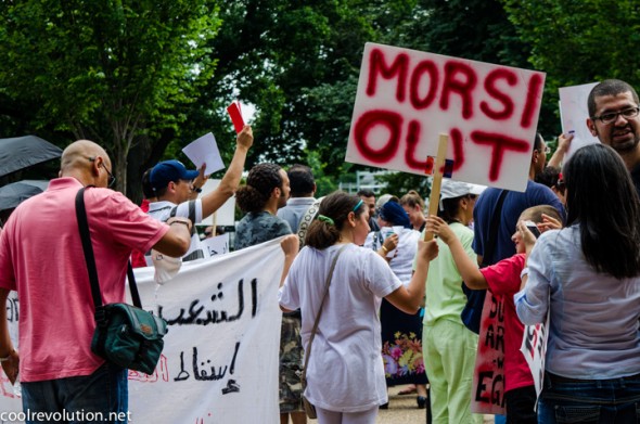 Egyptian Americans in Washington, DC lend support to protests against President Mohamed Morsi in Egypt.