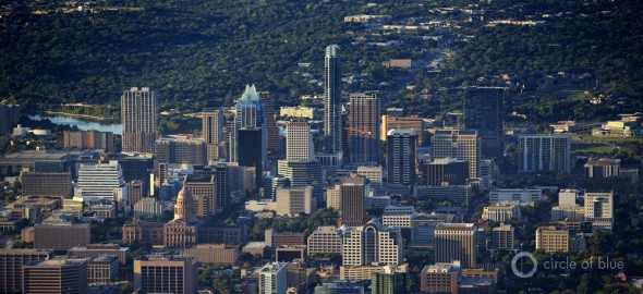 Downtown Austin City Limits Colorado River Texas water skyline J. Carl Ganter Circle of Blue