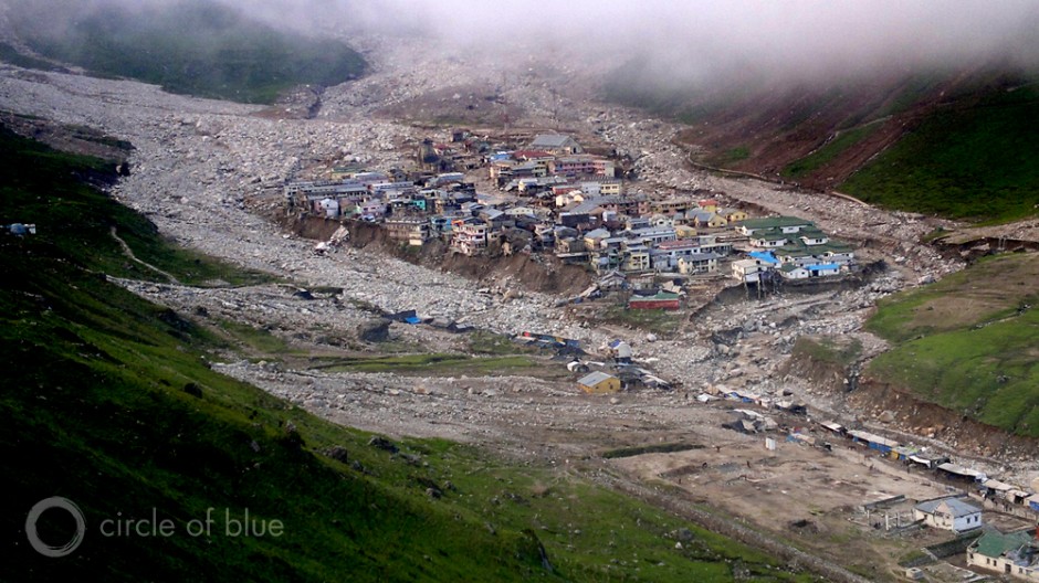 What's left of Kedarnath after the Uttarakhand flood on June 16 and 17, 2014. 