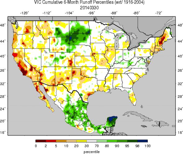 California drought soil moisture water supply precipitation