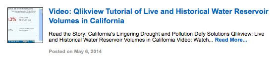 Video: Qlikview Tutorial of Live and Historical Water Reservoir Volumes in California