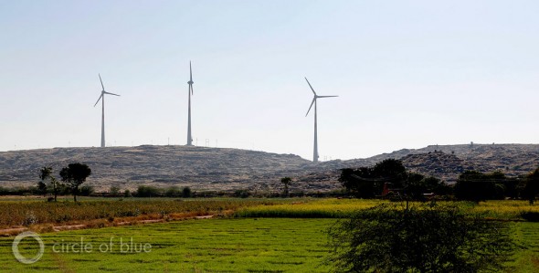 Rajasthan is developing wind energy power plants, like this one outside Jodhpur. Interest, though, is slowing because of difficulties the state is having transmitting the electricity. Just 31 new megawatts of wind generating capacity are scheduled to be built this year, down from an average of 540 megawatts of new generating capacity annually from 2010 to 2013.