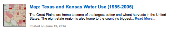 Map: Texas and Kansas Water Use (1985-2010)