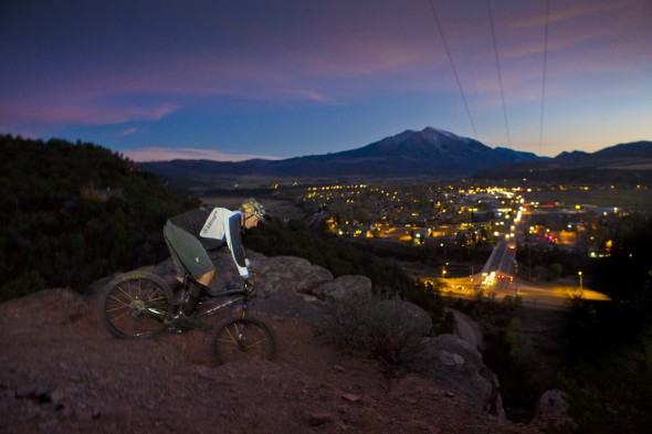 Shawn Taylor of Snowmass Village rides his bike on Red Hill, overlooking the town of Carbondale. Mount Sopris, off in the distance, and the surrounding landscape are also a playground for the outdoors-minded residents. Carbondale veils the Thompson Divide, where local ranchers are offering to buy oil and gas leases to prevent drilling on public land. In addition, the Hidden Gems Campaign has proposed “wilderness area” on potential drilling sites. This has upset some bikers and climbers because pieces of their playground would no longer be available to them. Wilderness areas are foot traffic only.