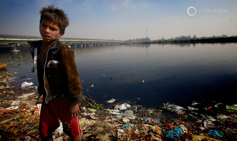 A decade after India regularly exceeded eight percent annual economic growth, and the nation was seen globally as the next industrial and high-tech juggernaut, India is slipping badly.  Contamination from sewage and chemicals in the Yamuna River in New Delhi make it one of the most polluted rivers in the world.