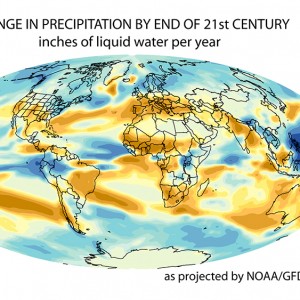 NOAA GFDL Climate Change Modeling Precipitation Changes Global High Emissions Scenario