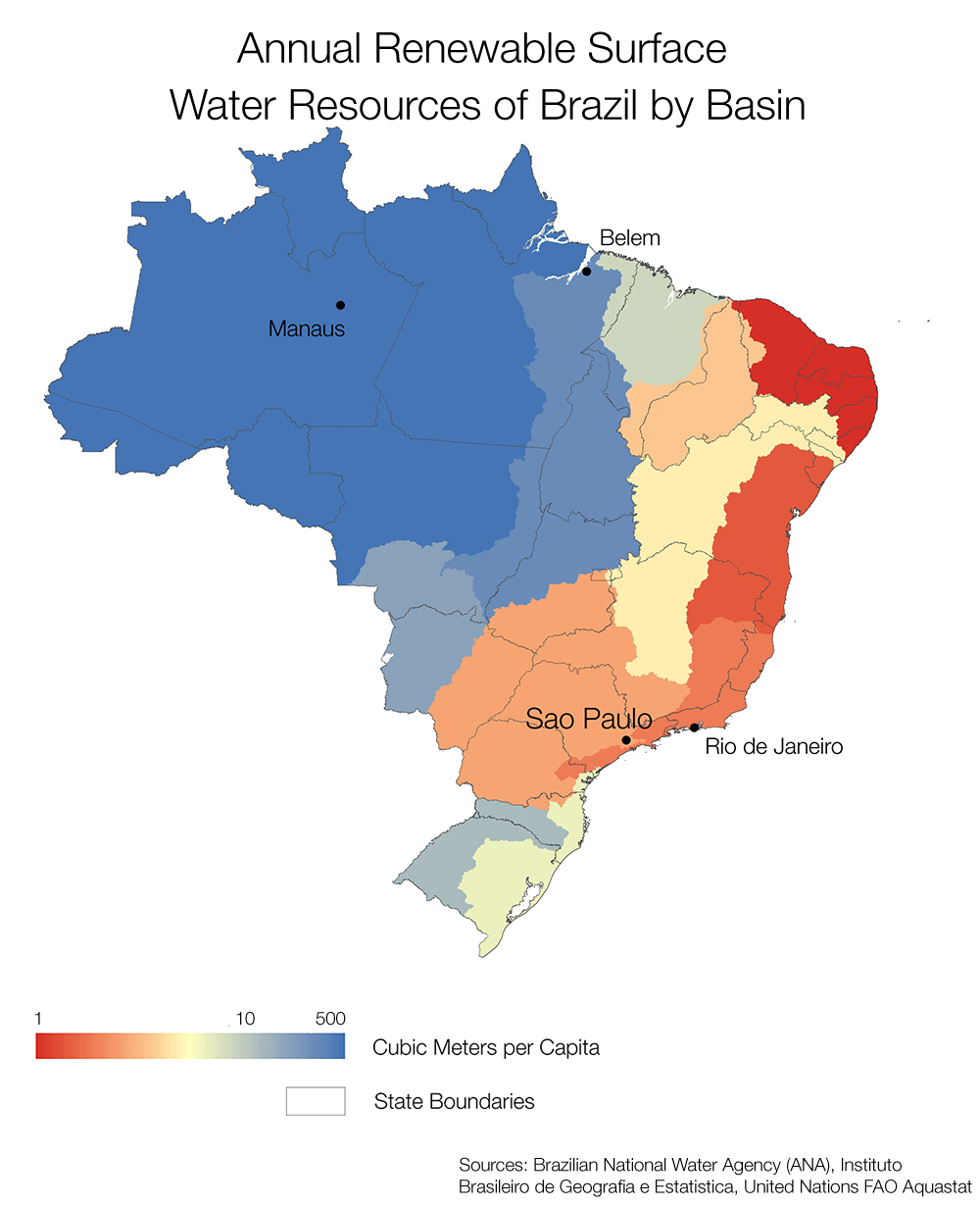 Brazil water supply per capita map kaye lafond circle of blue infographic annual renewable water resources by basin