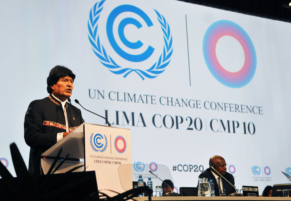 Lima COP20 Peru climate change Evo Morales