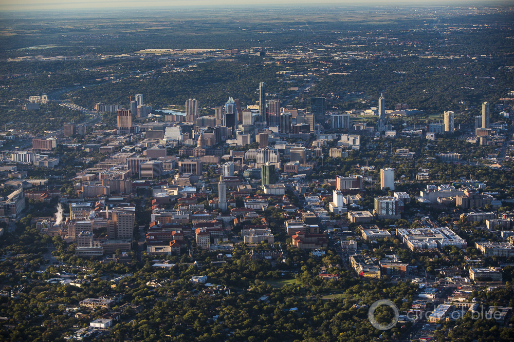 Austin Texas aerial photo downtown capital skyline