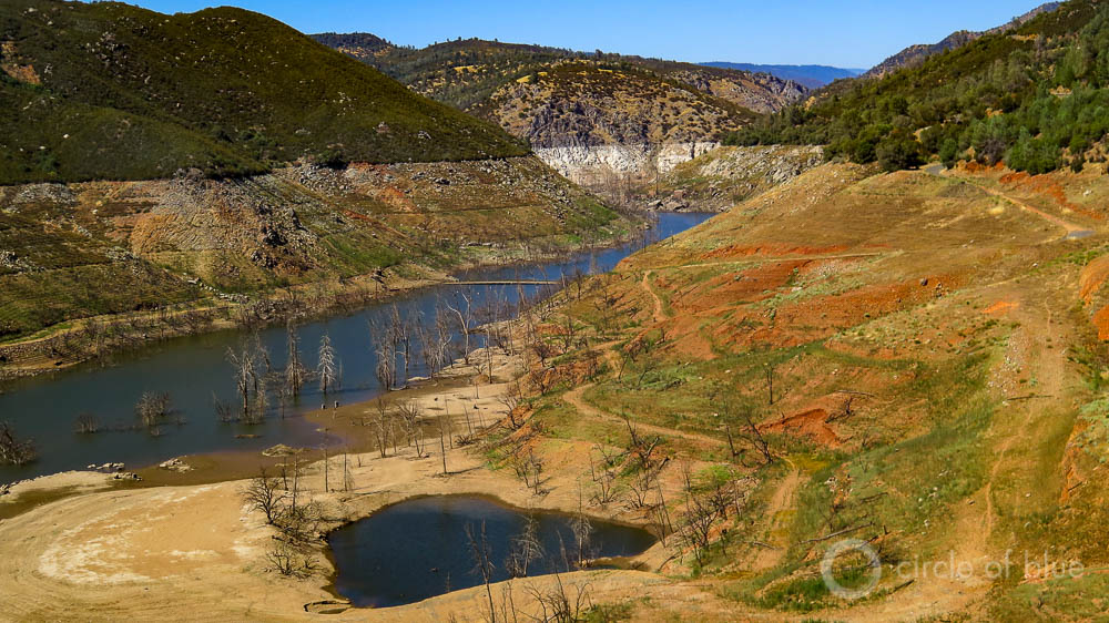 New Melones Lake reservoir water levels Sierra Jamestown California drought