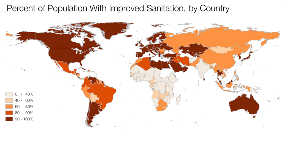 Kaye LaFond sanitation access population world map 2015 Millennium Development Goals Sustainable Development Goals Q&A Circle of Blue