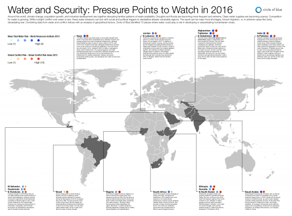 Water conflict security world map hot spots Kaye LaFond Circle of Blue