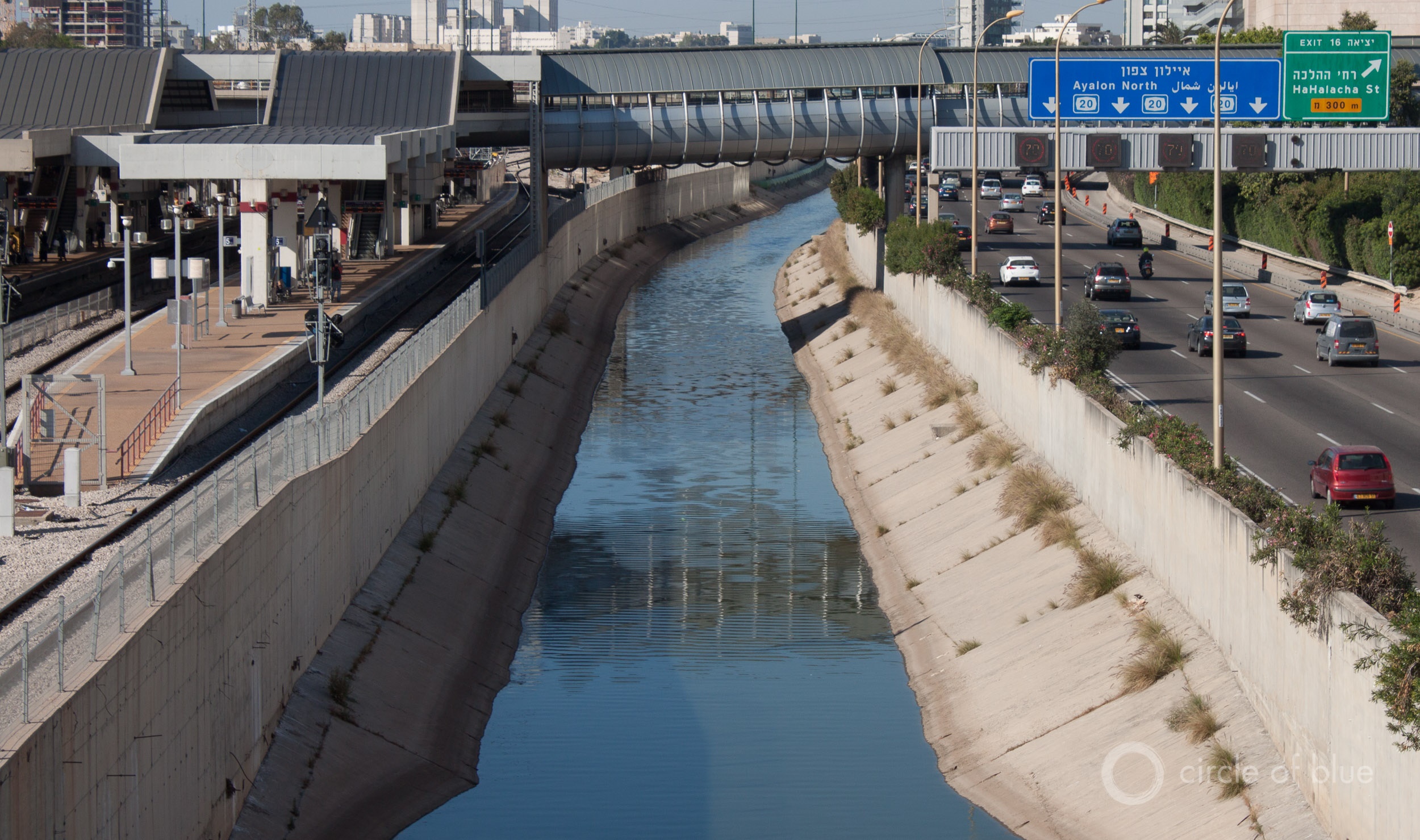 A half century ago, Israel built canals to move water from the Jordan River to the coasts. Today, desalination plants send freshwater inland. Photo © Brett Walton / Circle of Blue