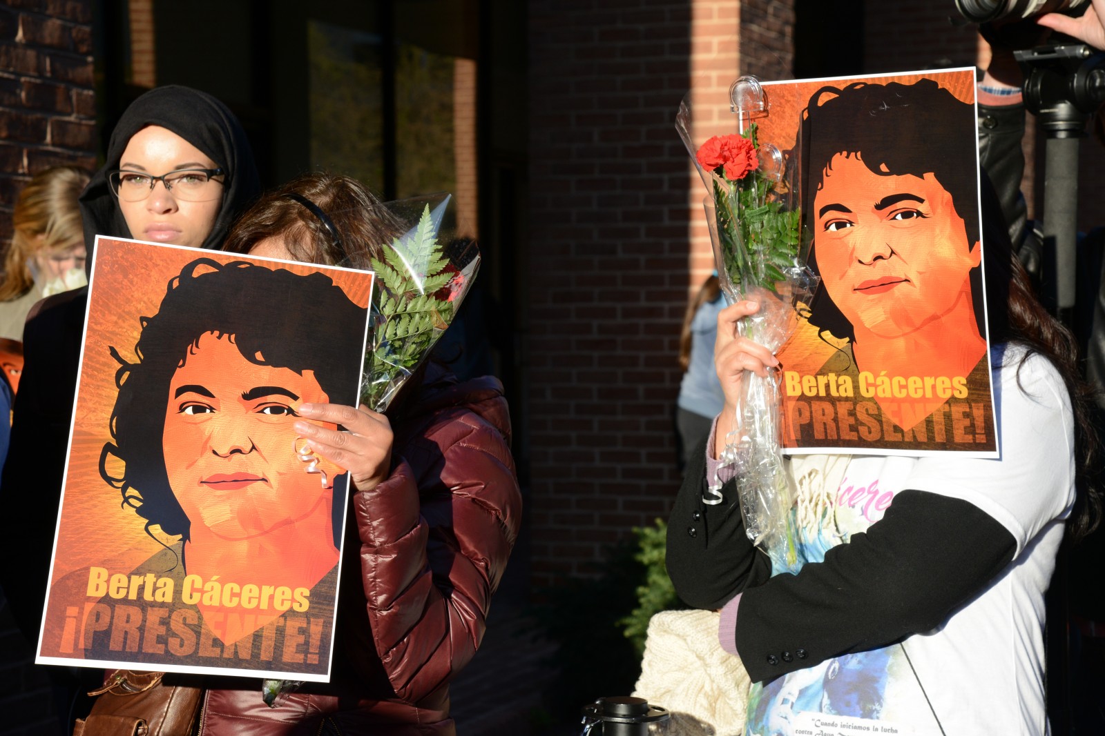 Mourners hold a vigil outside the Organization of American States for Berta Cáceres, who was murdered in Honduras on March 3. Cáceres was a leading environmental activist who had opposed the Agua Zarca dam. Photo courtesy Daniel Cima / Comisión Interamericana de Derechos Humanos via Flickr Creative Commons 
