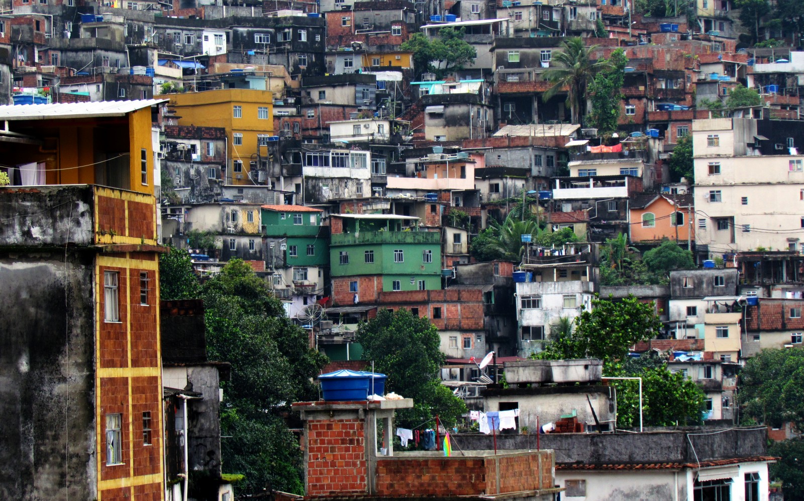 Rio de Janeiro's sprawling favelas often lack access to adequate water and sewage services, compounding pollution problems in Guanabara Bay. Photo courtesy David Berkowitz via Flickr Creative Commons 