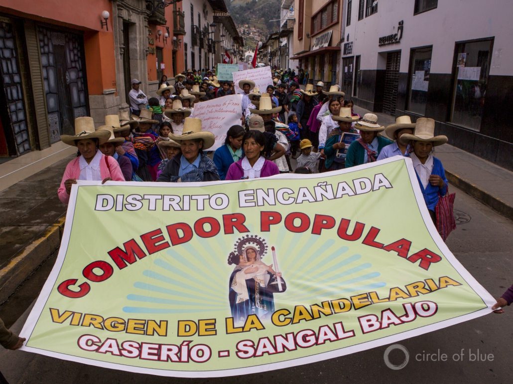 Campesinos demonstrated against the Conga mine in Cajamarca in June 2014.
