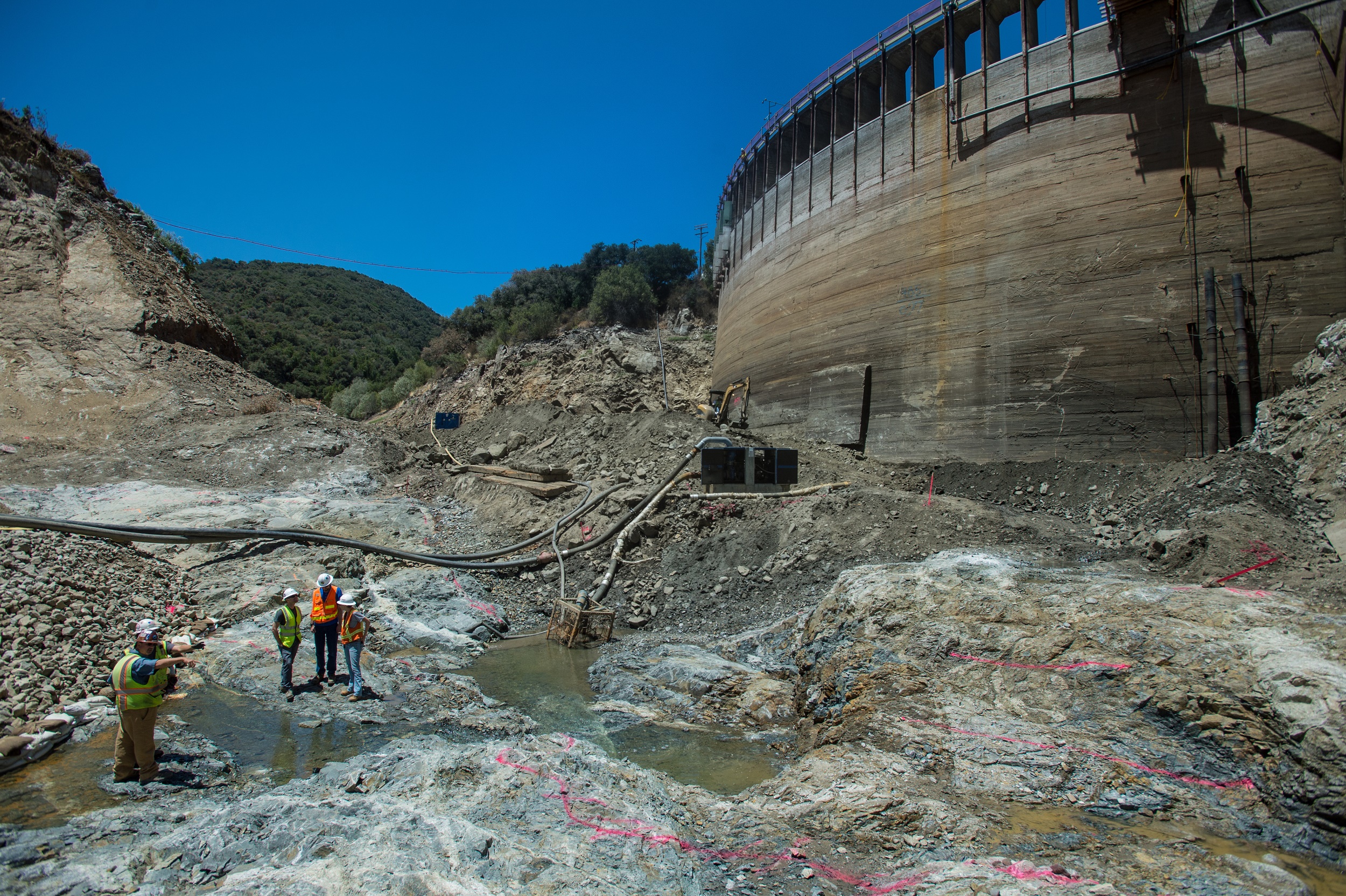In 2015, California tore down the 106-foot-high San Clemente Dam on the Carmel River because the dam was at risk of collapsing in an earthquake. Photo by Kelly Grow / California Department of Water Resources