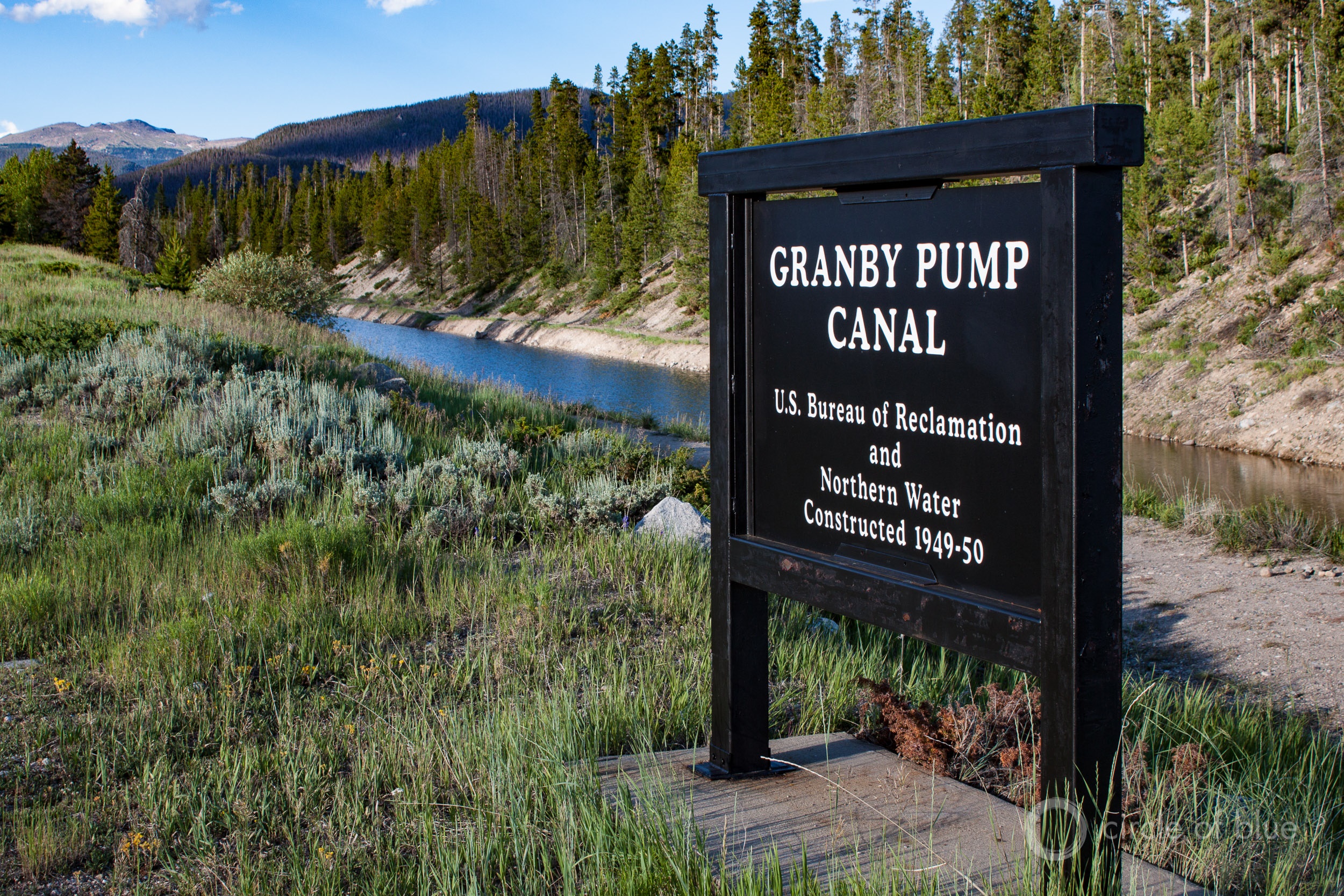 The Bureau of Reclamation owns more than 8,100 miles of canals, including the Granby Pump Canal, in Colorado. Photo © Brett Walton / Circle of Blue