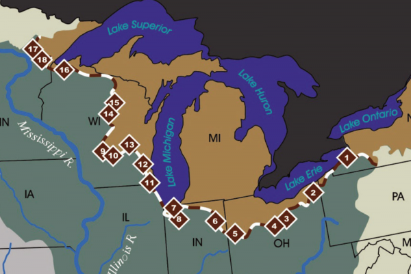 18 aquatic pathways between the Great Lakes and Mississippi River basins – Great Lakes and Mississippi River Interbasin Study